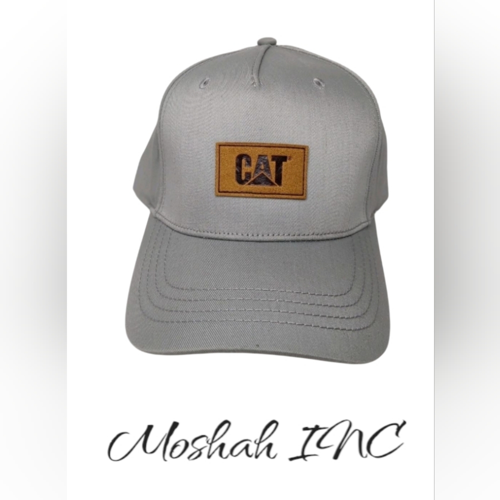 CATERPILLAR TRUCKER TWILL MESH CAP MEN'S ADJUSTABLE  CAT LOGO Gray Black $25